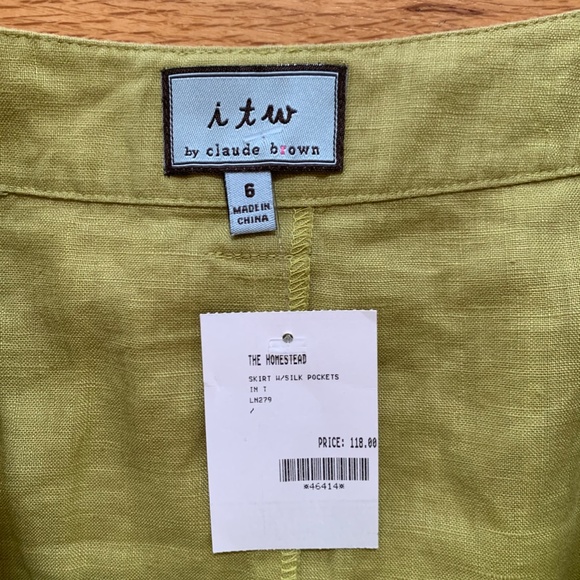 Claude Brown Avocado Skirt with Silk Pockets - Picture 2 of 3